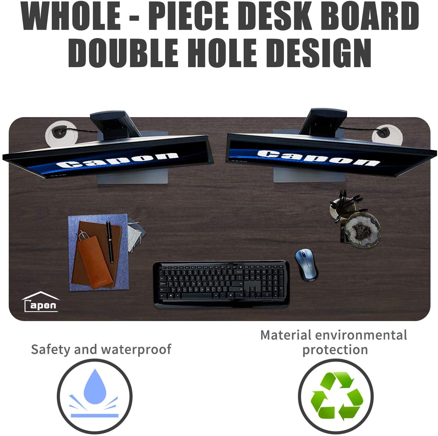 Adjustable Height Desk, 48 x 24 inch Sitting and Standing Computer Desk for Home Office, Capon Dual Motorized Sit Stand Gaming Desk with Cable Management, One Piece Top Electric Stand Up Desk, Black Adjustable Height Desk, 48 x 24 inch Sitting and Standing Computer Desk for Home Office, Capon Dual Motorized Sit Stand Gaming Desk with Cable Management, One Piece Top Electric Stand Up Desk, Black